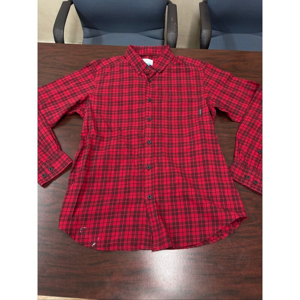 Columbia Mens Buffalo Plaid Button Up Long Sleeve Shirt Size Small